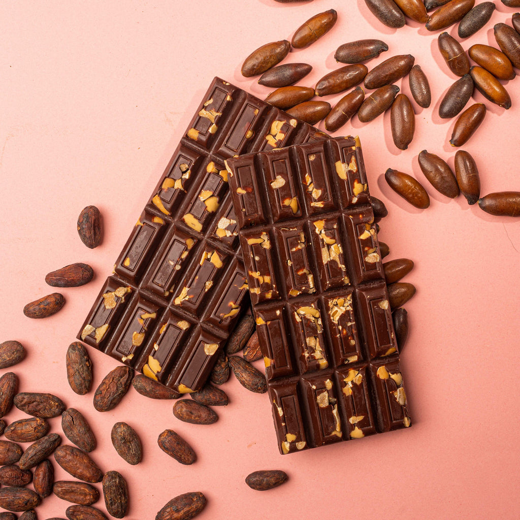 Barra de Chocolate 70% Cacau Orgânico com Castanha de Baru & Flor de Sal total 75g