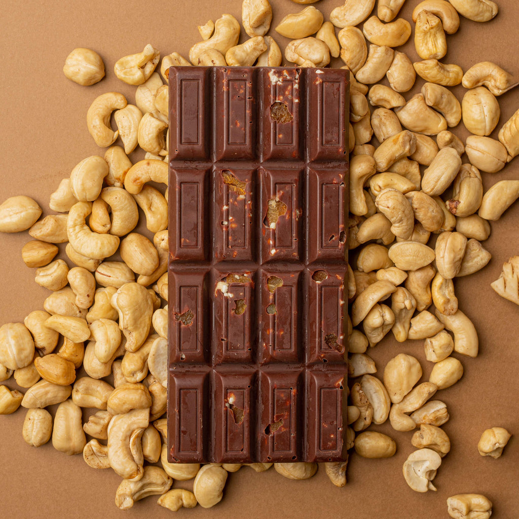 Barra de Chocolate 55% Cacau Zero Açúcar com Damasco e Castanha de Caju 75g