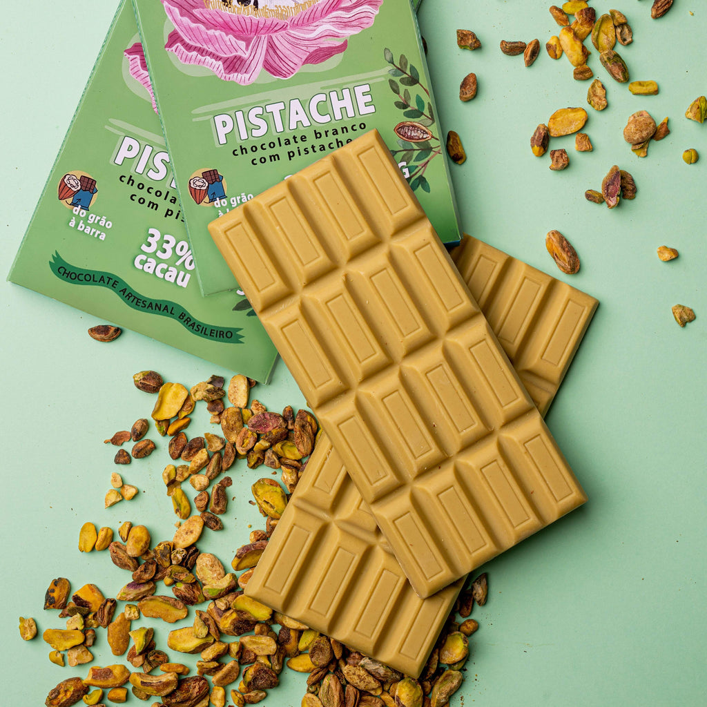 Chocolate Branco com Pistache Coleção com 10 Barras 750g