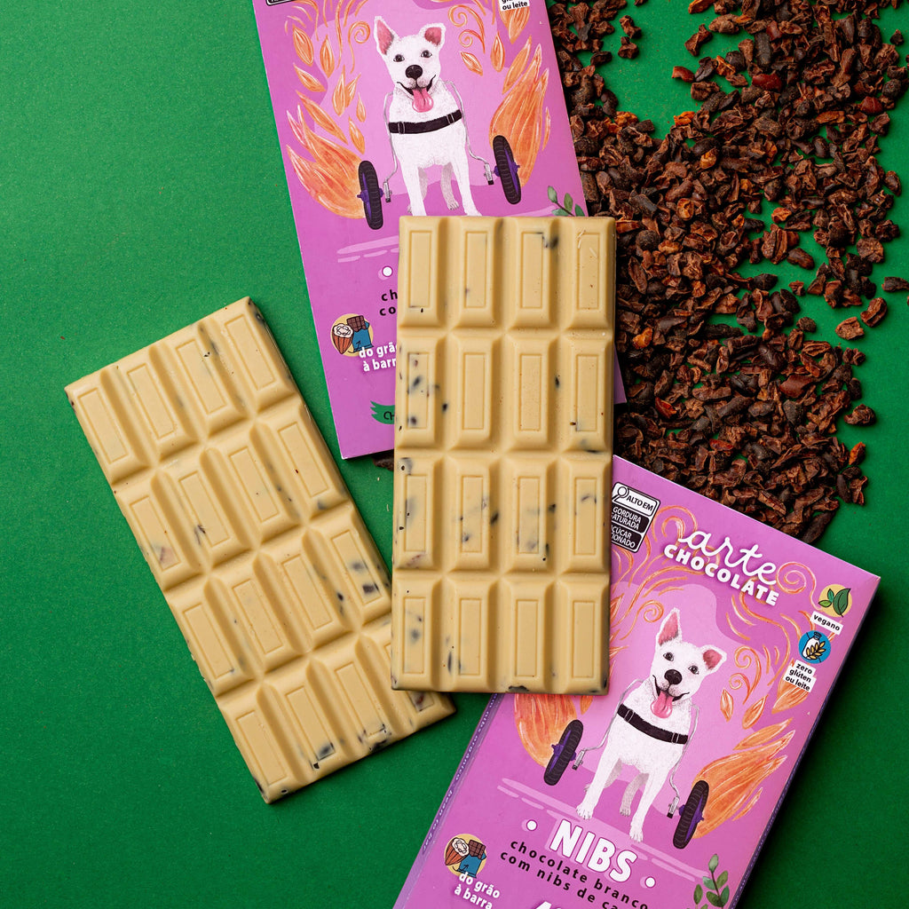 Barra de Chocolate Branco com Nibs de Cacau 75g