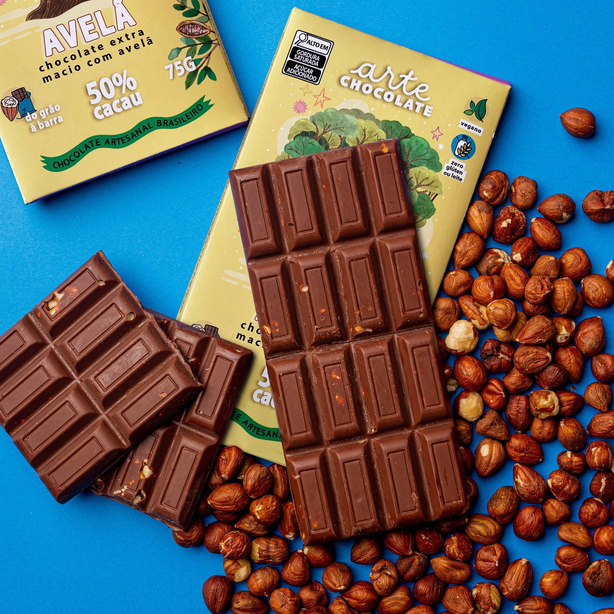 Barra de Chocolate 50% Cacau com Avelã 75g