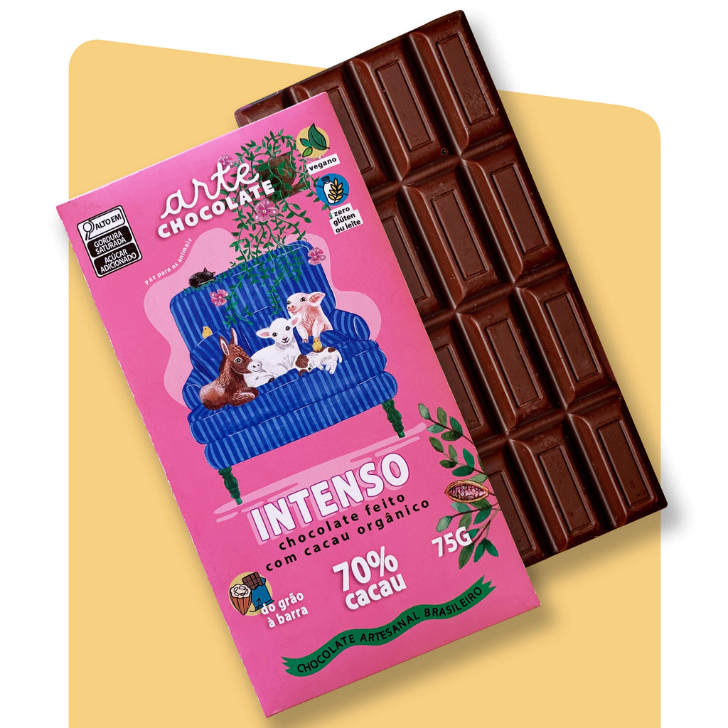 Barra de Chocolate 70% cacau orgânico 75g