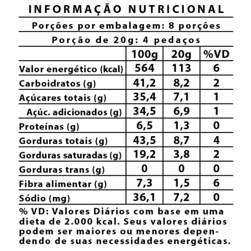 Chocolate 50% Cacau com Avelã Coleção com 10 Barras 750g