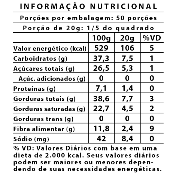 Barra de Chocolate ao Leite 75g